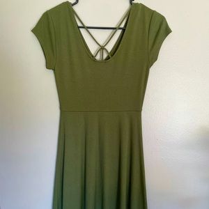 Green Dress Back Cutout